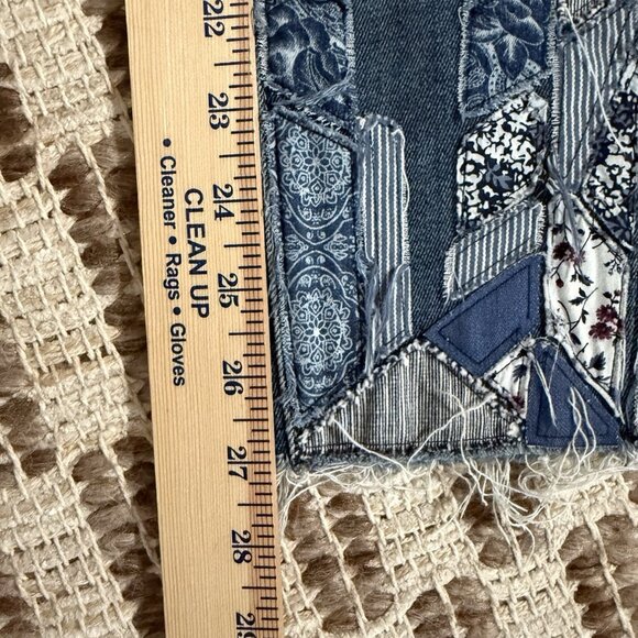 Driftwood Jackie Patchwork Jeans Womens Size 26 Straight Skinny Denim Raw Hem - Picture 9 of 11